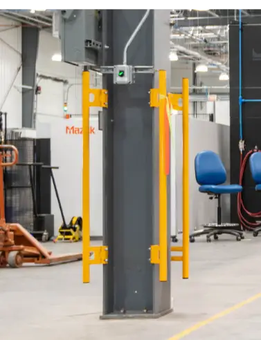Clamp on guards on pillar