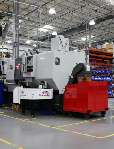 Chip Hopper at machine station